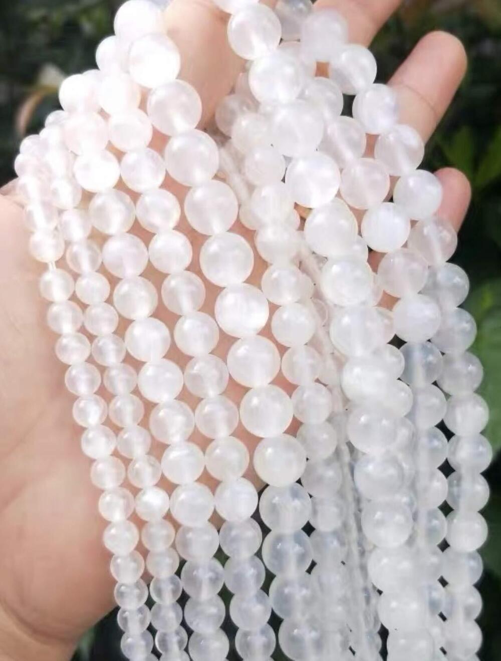 3775 ABCGEMS High-Flash Satin-Spar Selenite Beads from Morocco with a